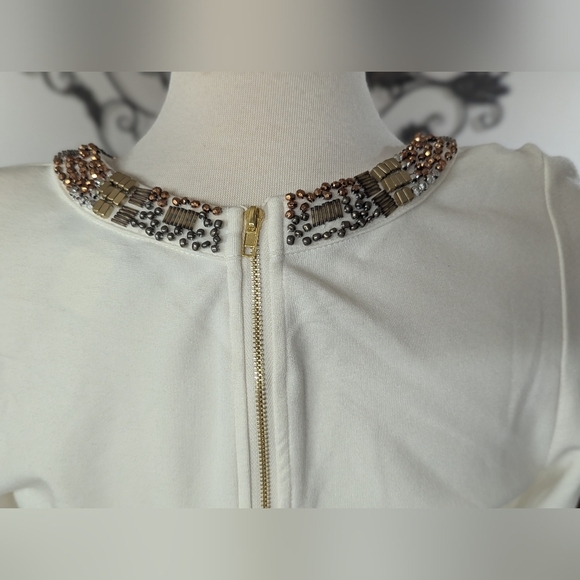 New Venus lvory White Beaded Dress Size 12 - Picture 3 of 6